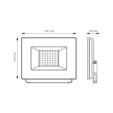 Прожектор светодиодный  Elementary 50W 4475lm 4000К 200-240V IP65 черный LED 1/10 | 613100250 | Gauss