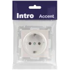 Розетка Intro Accent 6-202-06 2P+E Schuko, 16А-250В, IP20, СУ, перламутр