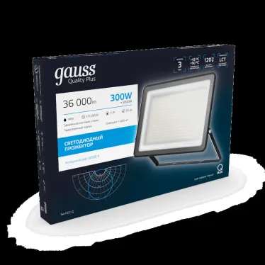 Прожектор светодиодный Qplus 300W 36000lm 6500K 175-265V IP65 черный LED 1/2 | 613511300 | Gauss