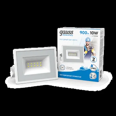 Прожектор светодиодный Gauss LED 10W 700lm IP65 6500К белый | 613120310 | Gauss