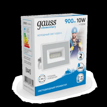 Прожектор светодиодный Gauss LED 10W 700lm IP65 6500К белый | 613120310 | Gauss