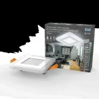 Светильник светодиодный встраиваемый Backlight BL121 Квадрат. Акрил, 3+3W, LED 4000K, 105*105, | BL121 | Gauss