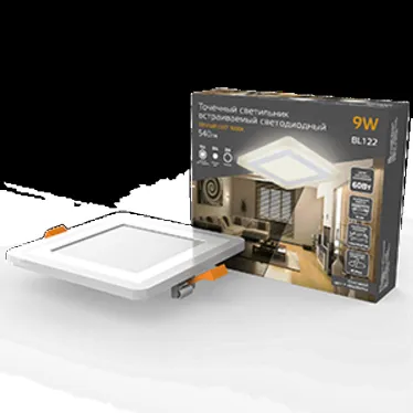 Светильник светодиодный встраиваемый Backlight BL122 Квадрат. Акрил, 6+3W, LED 3000K, 145*145, | BL122 | Gauss