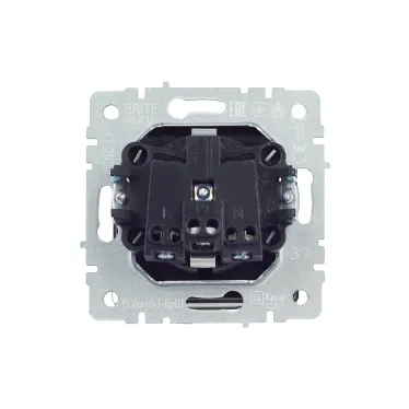 BRITE Розетка с заземлением с защитными шторками и крышкой 16А IP20 РСбш10-3-БрШ шампань