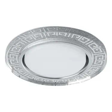 Светильник потолочный встраиваемый со светодиодной подсветкой 20LED*2835 SMD 4000K, 15W GX53, без лампы, прозрачный, серебро CD4981 с др-ром в/компл |