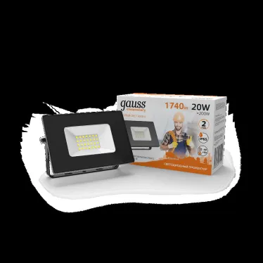 Прожектор светодиодный  20W 1300lm IP65 3000К черный | 613527120 | Gauss