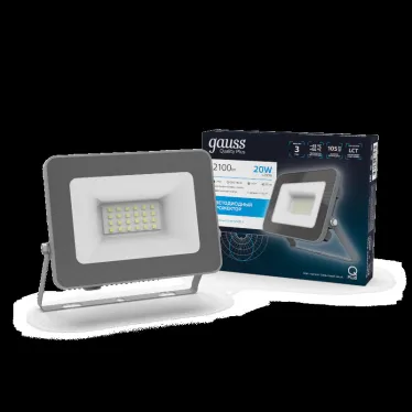 Прожектор светодиодный Qplus 20W 1700lm 6500K 200-240V IP65 графитовый LED 1/20 | 690511320 | Gauss