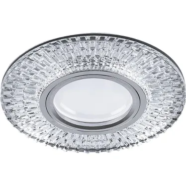 Светильник точечный встраиваемый под лампу, с LED подсветкой CD943 15LED*2835SMD 4000K, MR16 50W G5.3, прозрачный, хром | 32991 | FERON
