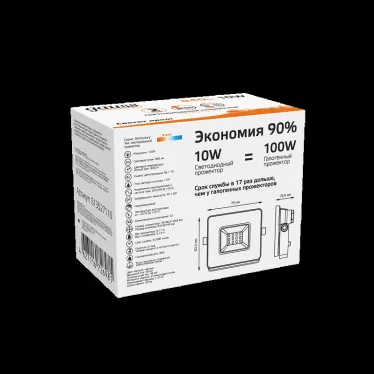 Прожектор светодиодный Gauss LED 10W 670lm IP65 3000К черный | 613527110 | Gauss