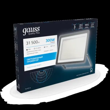 Прожектор светодиодный Qplus 300W 36000lm 6500K 175-265V IP65 графитовый LED 1/2 | 690511300 | Gauss