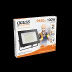 Прожектор светодиодный 100W 6700lm IP65 3000К черный | 613527100 | Gauss