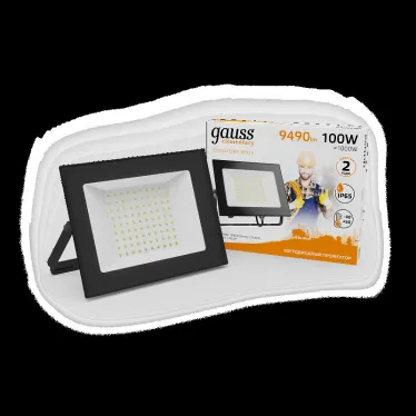 Прожектор светодиодный 100W 6700lm IP65 3000К черный | 613527100 | Gauss