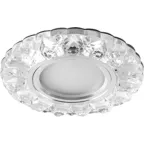 Светильник точечный встраиваемый под лампу, с LED подсветкой CD908 15LED*2835 SMD 4000K, MR16 50W G5.3, прозрачный, хром | 28891 | FERON
