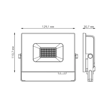 Прожектор светодиодный Elementary 20W 1400lm зеленого свечения 175-265V IP65 черный LED 1/20 | 613100620 | Gauss