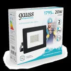 Прожектор светодиодный Elementary 20W 1745lm 4000К 200-240V IP65 черный LED 1/20 | 613100220 | Gauss