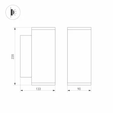 Светильник LGD-FORMA-WALL-TWIN-R90-2x12W Warm3000 (GR, 44 deg, 230V) (Arlight, IP54 Металл, 3 года) | 029970 | Arlight