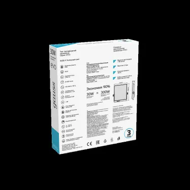 Прожектор светодиодный EVO 30W 2700 lm IP65 6500К, IK07, черный 1/30 | 687511330 | Gauss