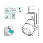 Светильник светодиодный трековый цилиндр GU10 220V IP20 60*145мм черный однофазный | TR011 | Gauss
