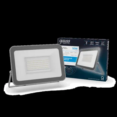 Прожектор светодиодный  Qplus 50W 4250lm 6500K 200-240V IP65 графитовый LED 1/10 | 690511350 | Gauss