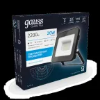 Прожектор светодиодный Qplus 20W 1800lm IP65 6500К черный |  613511320 | Gauss