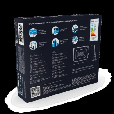 Прожектор светодиодный Qplus 20W 1800lm IP65 6500К черный |  613511320 | Gauss