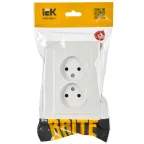 BRITE Розетка двойная без заземления без защитных шторок 10А в сборе РС12-2-БрБ белый