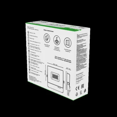 Прожектор светодиодный Elementary 10W 650lm зеленого свечения 175-265V IP65 черный LED 1/20 | 613100610 | Gauss