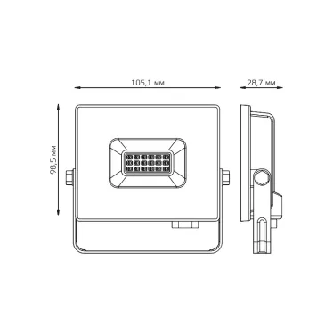 Прожектор светодиодный Elementary 10W 650lm зеленого свечения 175-265V IP65 черный LED 1/20 | 613100610 | Gauss