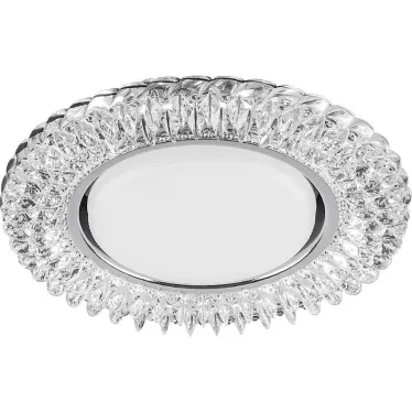Светильник потолочный встраиваемый под лампу GX53 CD4035 20LED*2835SMD 4000K, 15W GX53, без лампы, прозрачный, хром | 40502 | FERON
