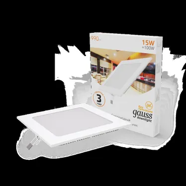Светильник светодиодный встраиваемый ультратонкий квадратный IP20 15W 2700K | 940111115 | Gauss