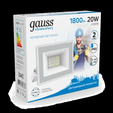 Прожектор светодиодный  20W 1350lm IP65 6500К белый | 613120320 | Gauss