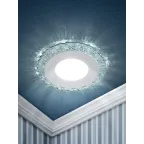 DK LED 14 SL/WH Точечные светильники светодиодный круглый белая подсветка 3+3W прозрачный/белый