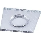                 Светильник точечный встраиваемый под лампу, с LED подсветкой CD984 15LED*2835 SMD 4000K, MR16 50W G5.3, "квадрат", прозрачный, хром | 32572 | FERON
               