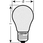 Лампа накаливания ЛОН 75Вт Е27 220В CLASSIC A FR груша | 4008321419682 | Osram
