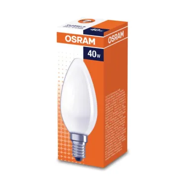 Лампа накаливания ЛОН 40Вт Е14 220В CLASSIC B FR свеча | 4008321410870| Osram