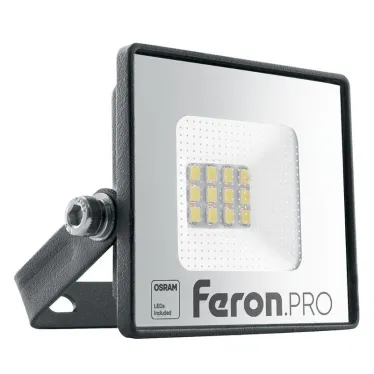 Прожектор светодиодный 10W 6400K IP65 AC220-240V/50Hz, черный, LL-1000 | 41537 | FERON