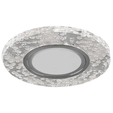 Светильник точечный встраиваемый под лампу, с LED подсветкой CD953 15LED*2835 SMD RGB, MR16 50W G5.3, "круг", прозрачный | 32569 | FERON