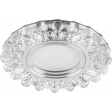 Светильник точечный встраиваемый под лампу, с LED подсветкой CD909 15LED*2835 SMD 4000K, MR16 50W G5.3, прозрачный, хром | 28892 | FERON