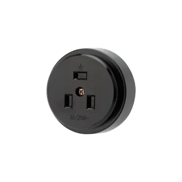 Розетка РШ для электрической плиты 32А, 250В, 2Р+РЕ ОУ черная REXANT