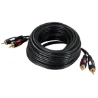 Шнур 2 RCA - 2 RCA, 5 м., черный GOLD