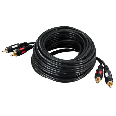 Шнур 2 RCA - 2 RCA, 5 м., черный GOLD