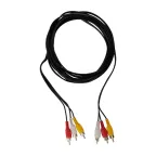 Шнур 3 RCA - 3 RCA, 5 м., черный