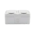 Блок горизонтальный 2 розетки Mini OG IP54 с заземлением, о/у, белый