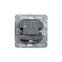 Розетка ROUND одинарная с/з скрытой установки з/ш 16А с USB A+C быстрой зарядки 5В/3А механизм перламутр