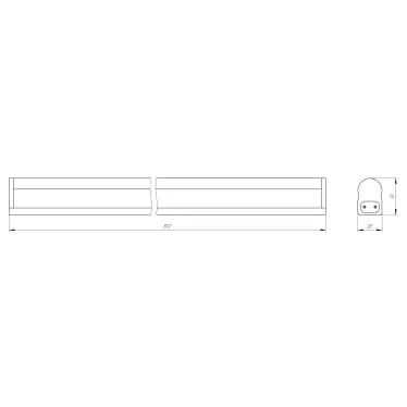 Светильник светодиодный 12W 6500К 1000Лм IP20 линейный 230V
