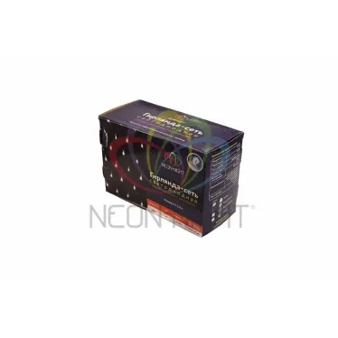 Гирлянда "Сеть" 2х1,5м, черный ПВХ, 288 LED Белые/Синие | 215-022 | NEON-NIGHT