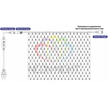 Гирлянда "Сеть" 2x4м, черный КАУЧУК, 560 LED Белые | 217-135 | NEON-NIGHT
