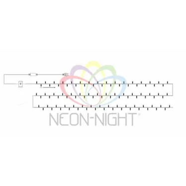 Гирлянда «Твинкл-Лайт» 20 м, темно-зеленый ПВХ, 160 LED, цвет мультиколор | 303-119 | NEON-NIGHT