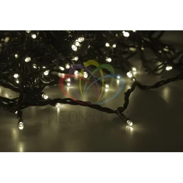 Гирлянда "LED ClipLight" 24V, 5 нитей по 20 метров, цвет диодов ТЕПЛЫЙ БЕЛЫЙ, Flashing (Белый) | 323-606 | NEON-NIGHT