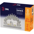 Новогодний декоративный светильник Зима EGNDS-02   с подсветкой, 32*20 см, 2АА, IP20 | Б0051929 | ЭРА